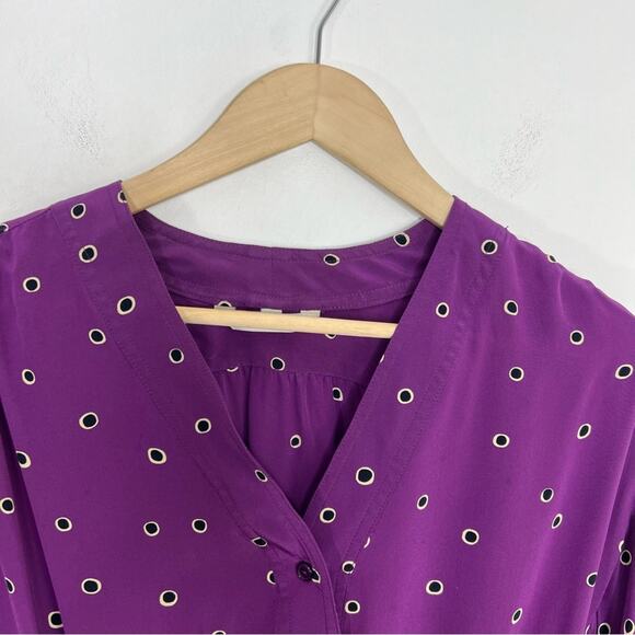 TUCKER NYC Purple Black Dot Tunic Dress Size Large - Picture 3 of 13